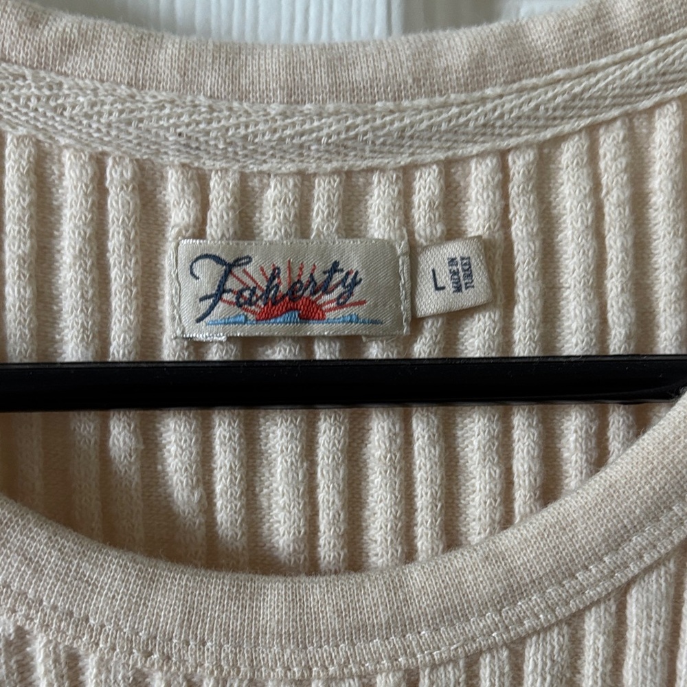 Faherty Ribbed Beige Tank Top - Picture 2 of 2